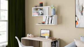 Полка настенная «Diamond» Тип 1 Белый Ясень в Увате - uvat.mebel-tymen.ru | фото