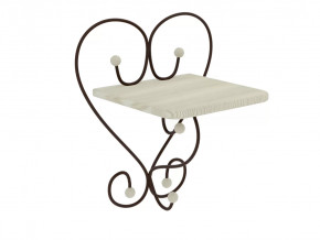 Полка настенная Милсон белая-металл коричневый в Увате - uvat.mebel-tymen.ru | фото