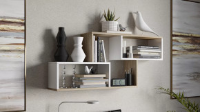 Полка настенная тип 4 Дуб Сонома/Белый в Увате - uvat.mebel-tymen.ru | фото