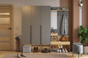 Прихожая Баско К11 графит/дуб крафт золотой в Увате - uvat.mebel-tymen.ru | фото