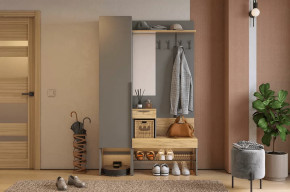 Прихожая Баско К3 графит/дуб крафт золотой в Увате - uvat.mebel-tymen.ru | фото