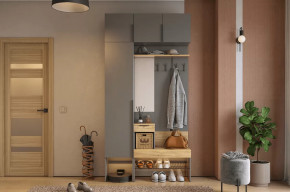 Прихожая Баско К4 графит/дуб крафт золотой в Увате - uvat.mebel-tymen.ru | фото