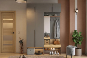 Прихожая Баско К5 графит/дуб крафт золотой в Увате - uvat.mebel-tymen.ru | фото