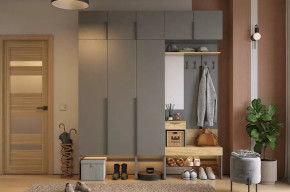 Прихожая Баско К7 графит/дуб крафт золотой в Увате - uvat.mebel-tymen.ru | фото