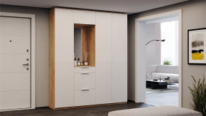 Прихожая «Хилтон» Дуб Крафт золотой, Белый матовый в Увате - uvat.mebel-tymen.ru | фото