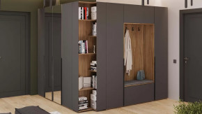 Прихожая «Порто» № 5 Яблоня Беллуно, Графит софт в Увате - uvat.mebel-tymen.ru | фото