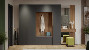 Прихожая «Порто» Яблоня Беллуно, Графит софт в Увате - uvat.mebel-tymen.ru | фото
