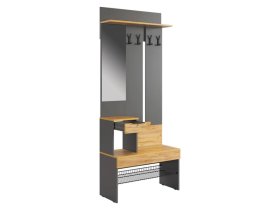 Прихожая Баско графит/дуб крафт золотой в Увате - uvat.mebel-tymen.ru | фото