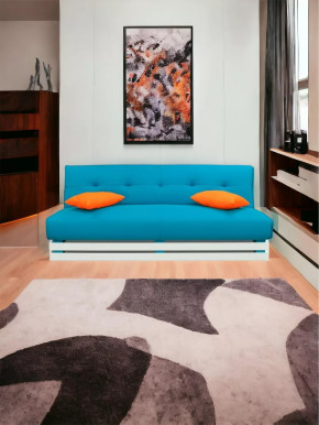 Прямой диван манго 1 Нео Азуре/Подушки Нео Оранж в Увате - uvat.mebel-tymen.ru | фото