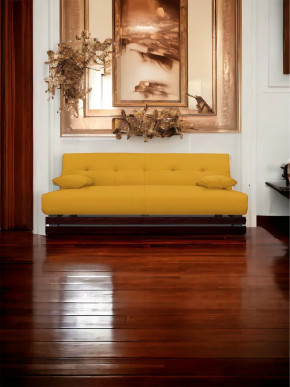 Прямой диван манго 1 Савана Елоу/Планки орех в Увате - uvat.mebel-tymen.ru | фото