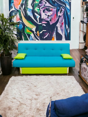 Прямой диван манго 4 Нео Азуре/Подушки Салат в Увате - uvat.mebel-tymen.ru | фото