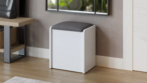 Пуф Бостон Белый Ясень, Велюр Серый в Увате - uvat.mebel-tymen.ru | фото