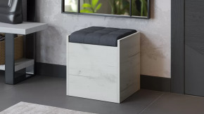 Пуф «Форест» Дуб крафт белый, Велюр Серый в Увате - uvat.mebel-tymen.ru | фото