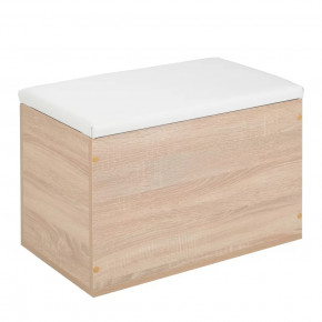 Пуф "Герда" 600*355*432 мм Дуб сонома/белый кожзам в Увате - uvat.mebel-tymen.ru | фото