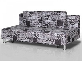 Диван Комфорт Лайт без подлокотников 2 подушки принт Рок в Увате - uvat.mebel-tymen.ru | фото