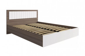 РОЗА Кровать 1400 с ПМ (сп/м 1400*2000мм), (ортопед.основание), ЛДСП Орех франклин/МДФ в Увате - uvat.mebel-tymen.ru | фото