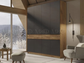 Шкаф 4-х створчатый Роджинамиф, дуб крафт/графит в Увате - uvat.mebel-tymen.ru | фото