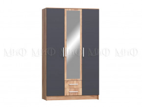 Шкаф для одежды 3-дверный Мартина ЛДСП Графит, Дуб крафт в Увате - uvat.mebel-tymen.ru | фото