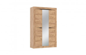 Шкаф для одежды 90.02 Флорида (3-х дв.) с зеркалом (ЛДСП Дуб золотой / ЛДСП Венге) в Увате - uvat.mebel-tymen.ru | фото