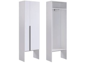 Шкаф двухдверный L600 Баско белое дерево в Увате - uvat.mebel-tymen.ru | фото