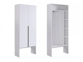 Шкаф двухдверный L800 Баско белое дерево в Увате - uvat.mebel-tymen.ru | фото