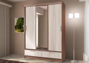 Шкаф-купе 009, трехдверный, с ящиками, ясень шимо темный/ясень шимо светлый Диал в Увате - uvat.mebel-tymen.ru | фото