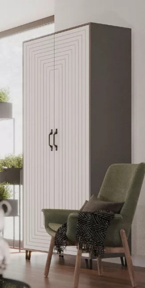 Шкаф Квадро М-3 двухдверный, серый графит/софт вайт в Увате - uvat.mebel-tymen.ru | фото