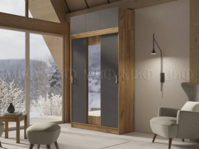 Шкаф с антресолью Басямиф, графит/дуб крафт в Увате - uvat.mebel-tymen.ru | фото