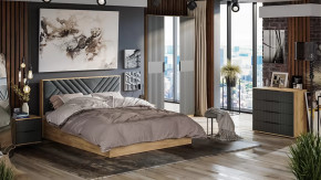 Спальный гарнитур «Хилтон» №1 Дуб Крафт золотой, Графит матовый в Увате - uvat.mebel-tymen.ru | фото