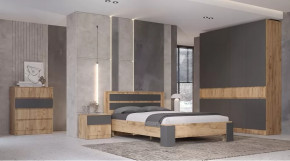 Спальный гарнитур Ленора Дуб вотан/Графит в Увате - uvat.mebel-tymen.ru | фото