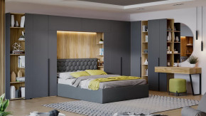 Спальный гарнитур «Порто» №3 Яблоня Беллуно, Графит софт, Велюр Confetti Stone в Увате - uvat.mebel-tymen.ru | фото