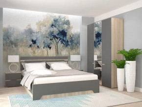 Спальный гарнитур с 3-х створчатым шкафом Анталия Сонома-Графит софт в Увате - uvat.mebel-tymen.ru | фото