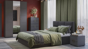 Спальный гарнитур «Стелла» №3 Серый вулкан, Фон серый, Велюр Графит в Увате - uvat.mebel-tymen.ru | фото