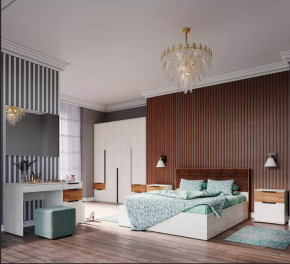 Спальня №1 ЛИЛЛЬ, ЛДСП Дуб крафт белый/Дуб крафт табачный в Увате - uvat.mebel-tymen.ru | фото