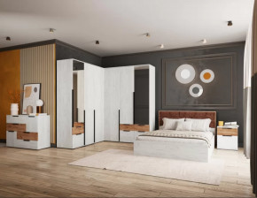 Спальня №2 Лилль Дуб крафт белый/дуб крафт табачный в Увате - uvat.mebel-tymen.ru | фото