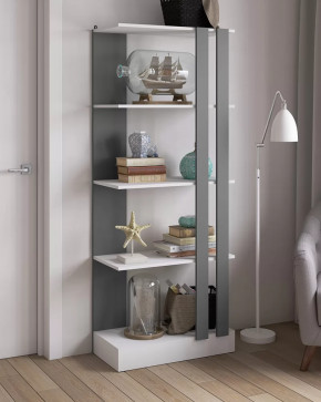 Стеллаж СТМ-2 (ш700*г366*в1766мм), ЛДСП Графит серый/ЛДСП Белый в Увате - uvat.mebel-tymen.ru | фото