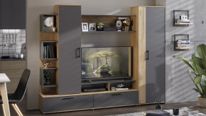 Стенка «Дакота» Дуб Крафт золотой, Антрацит в Увате - uvat.mebel-tymen.ru | фото