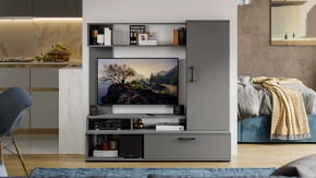 Стенка «Сиена» Графит Серый в Увате - uvat.mebel-tymen.ru | фото