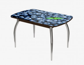 Стол Бостон-2 ф/п Черника, 1100*700 мм, венге/хром триумф в Увате - uvat.mebel-tymen.ru | фото