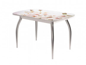 Стол Бостон-2 ф/п Сакура, 1100*700 мм, белый/хром триумф в Увате - uvat.mebel-tymen.ru | фото