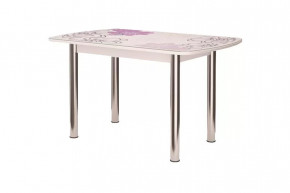 Стол Бостон-3 раздвижной, виолет, фотопечать/хром брифинг в Увате - uvat.mebel-tymen.ru | фото