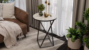 Стол журнальный ДП 1-03-05 исп. 2 Черный/Стекло с рисунком Песок в Увате - uvat.mebel-tymen.ru | фото