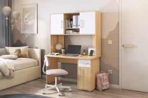 Стол компьютерный Лайт К2 дуб сонома/белый в Увате - uvat.mebel-tymen.ru | фото