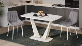 Стол раздвижной «Фабио» Тип 1 Стекло матовое белый мрамор в Увате - uvat.mebel-tymen.ru | фото