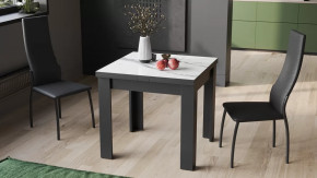 Стол раздвижной «Хьюстон» тип 1 Черный, Белый мрамор в Увате - uvat.mebel-tymen.ru | фото