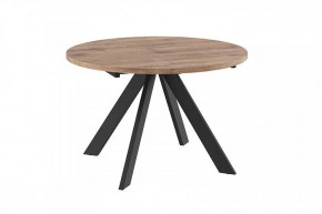 Стол раздвижной RONDO М-120, дуб велингтон/черный в Увате - uvat.mebel-tymen.ru | фото