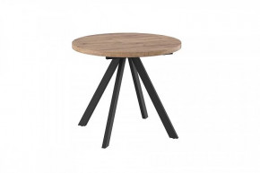 Стол раздвижной RONDO М-90, дуб велингтон/черный в Увате - uvat.mebel-tymen.ru | фото