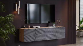 Тумба ТВ Танго Дуб крафт золотой/Холст вулкан в Увате - uvat.mebel-tymen.ru | фото