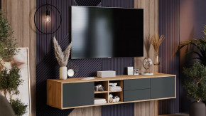 Тумба ТВ тип 5 Дуб Крафт золотой, Антрацит в Увате - uvat.mebel-tymen.ru | фото