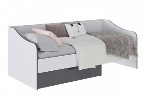 ТЭББИ Кровать с ящиком (сп/м 900*2000мм), Белый-Графит серый (ЛАМЕЛИ) в Увате - uvat.mebel-tymen.ru | фото